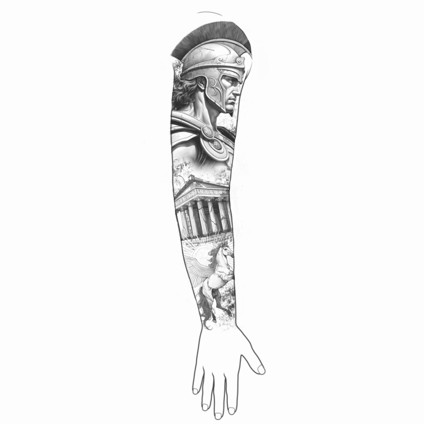 Tatuagem Black Work Fechamento de Braço estilo Guerreiro