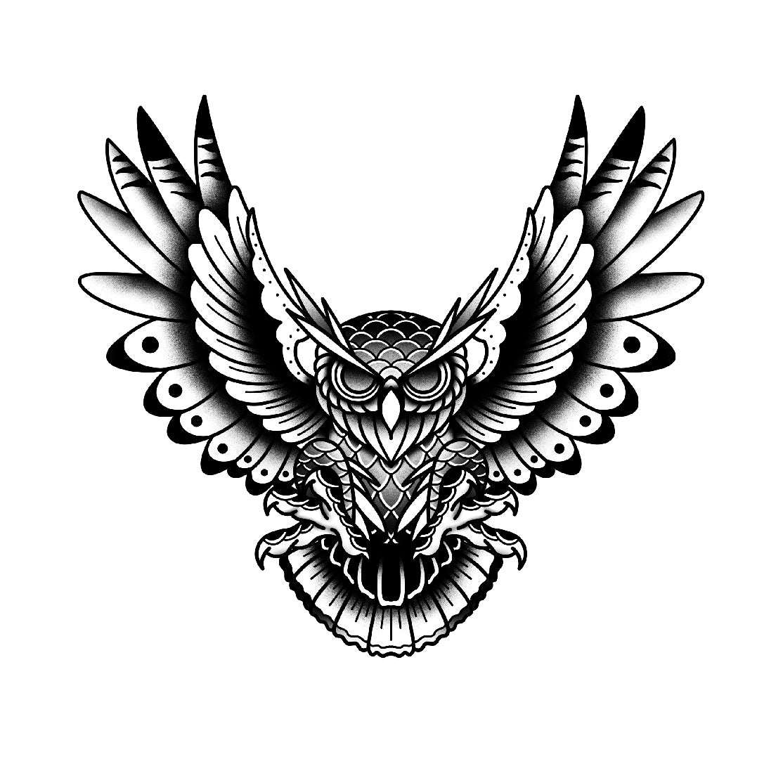Tatuagem Ols School Coruja