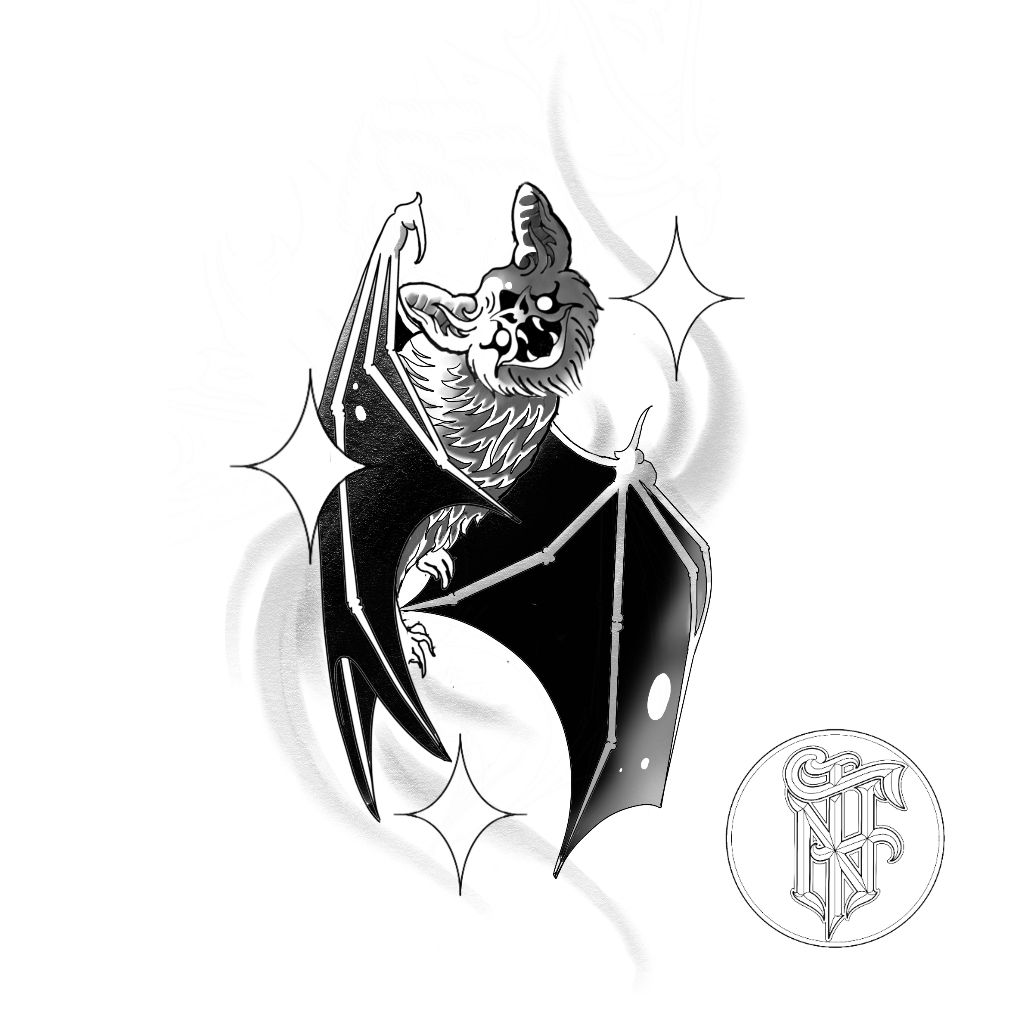 Tatuagem Black Work Morcego