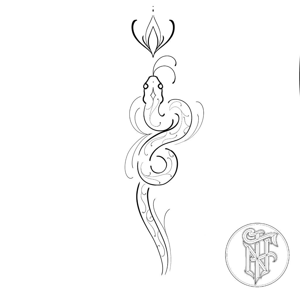Tatuagem Fine Line Serpente