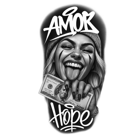 Tatuagem Lettering "Amor Hope"