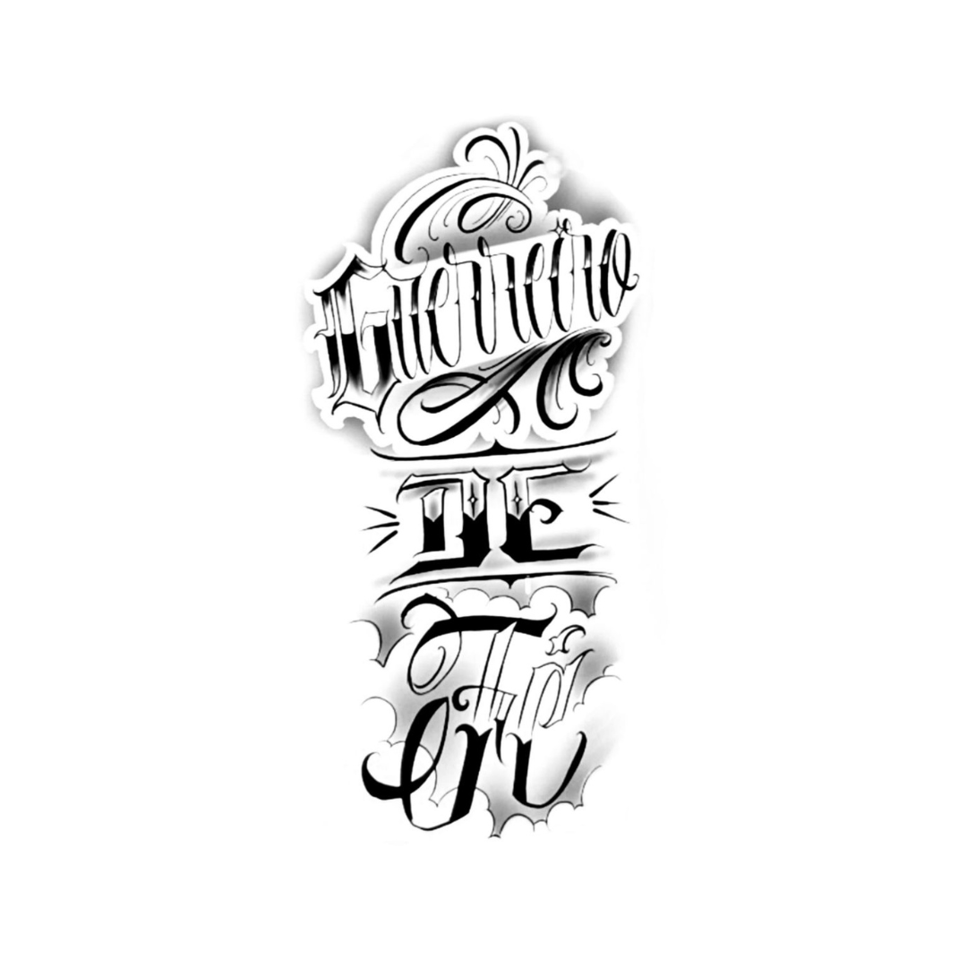 Tatuagem Lettering "Guerreiro de Fé"
