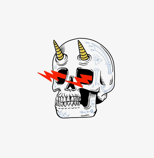 Tatuagem New School Caveira com Chifres
