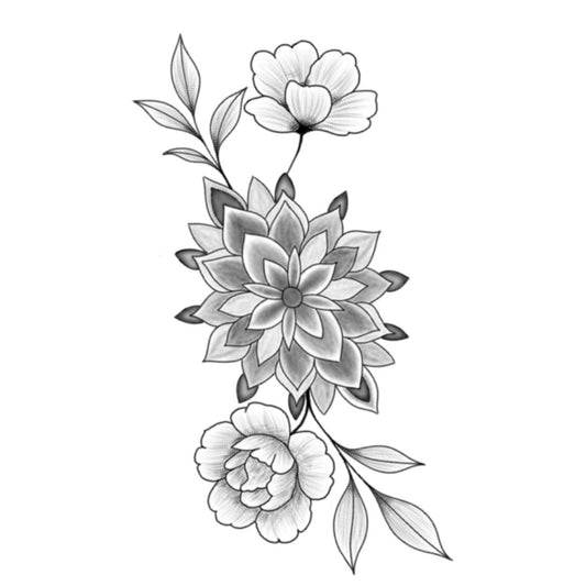 Tatuagem Geométrica com Flores