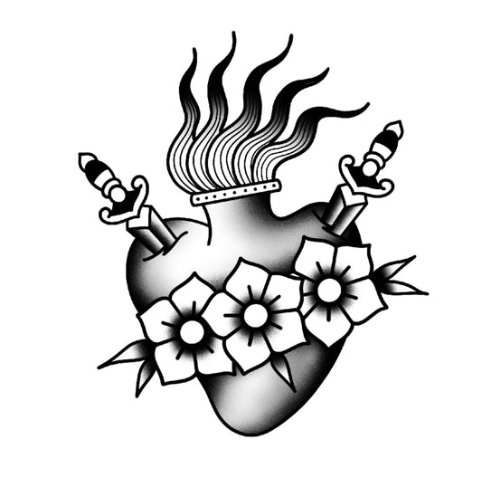 Tatuagem Old School Coração com Adagas