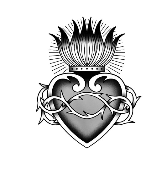 Tatuagem Old School Coração de Cristo