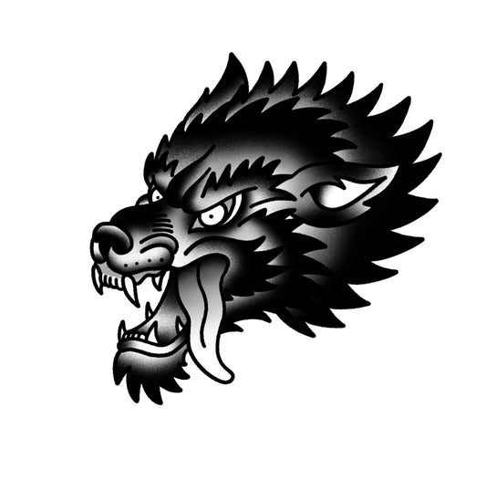 Tatuagem Ols School Lobo