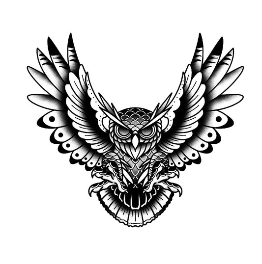 Tatuagem Ols School Coruja