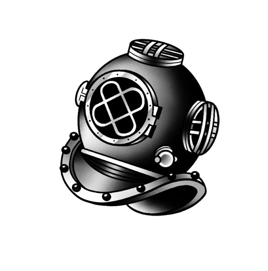 Tatuagem Old School Capacete Mergulhador