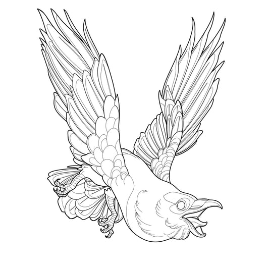Tatuagem Série Pássaros Corvo 03