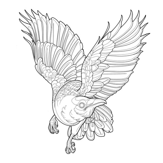 Tatuagem Série Pássaros Corvo 05