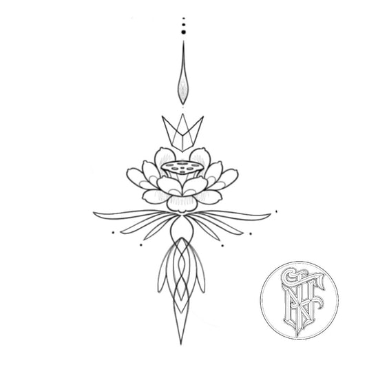 Tatuagem Fine Line Flor de Lótus