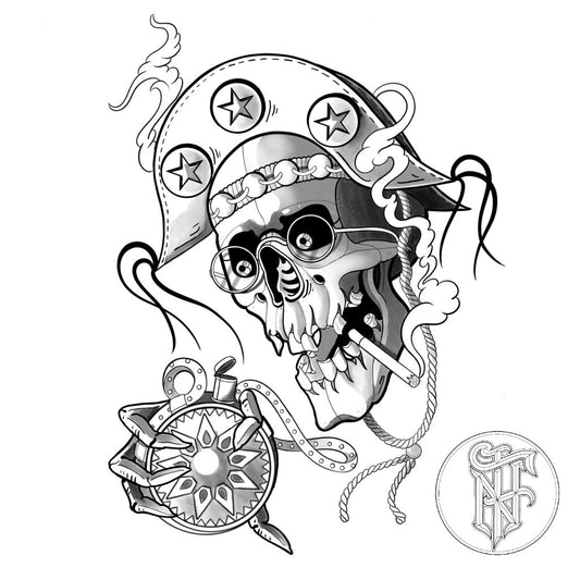 Tatuagem Black Work Caveira Cangaceira