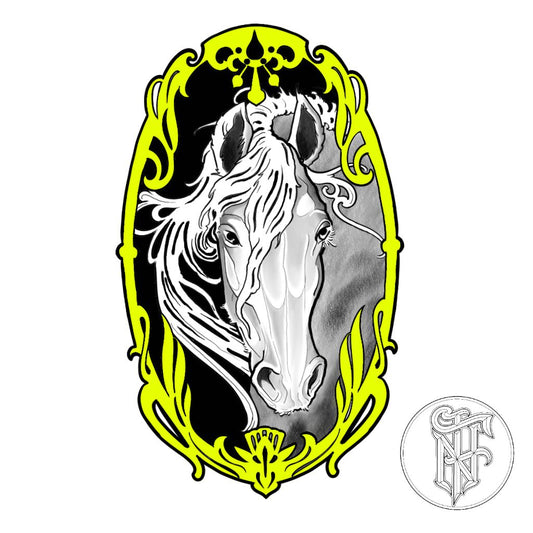 Tatuagem Colorida Cavalo com Moldura