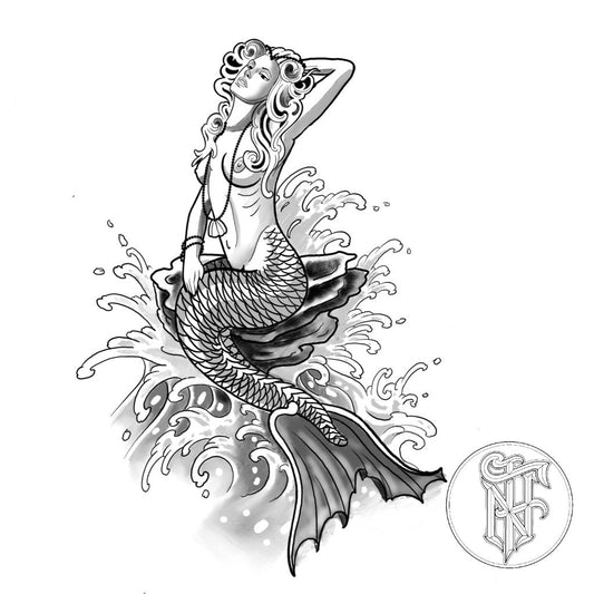 Tatuagem Fine Line Sereia