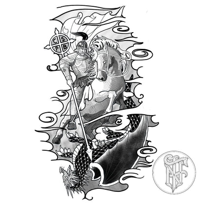 Tatuagem Black Work São jorge