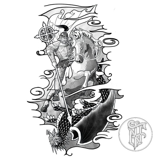Tatuagem Black Work São jorge