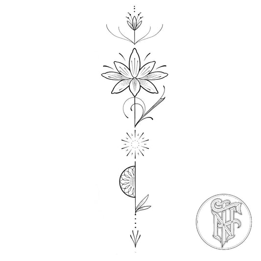 Tatuagem Fine Line Flor de Lótus