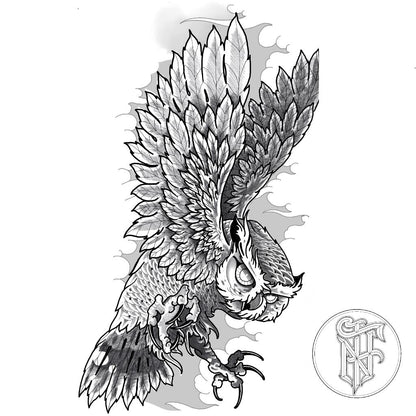 Tatuagem Black Work Coruja