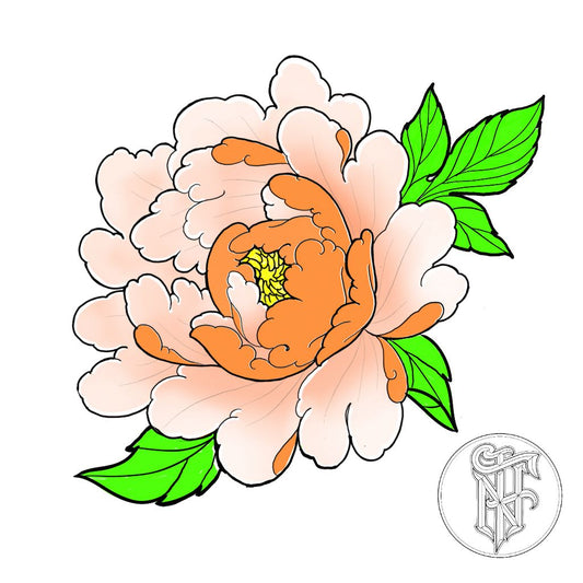 Tatuagem Floral Colorida Peônia
