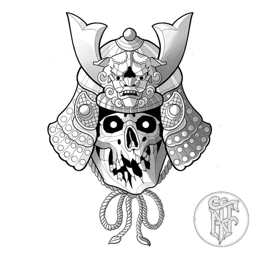 Tatuagem Oriental Caveira Samurai