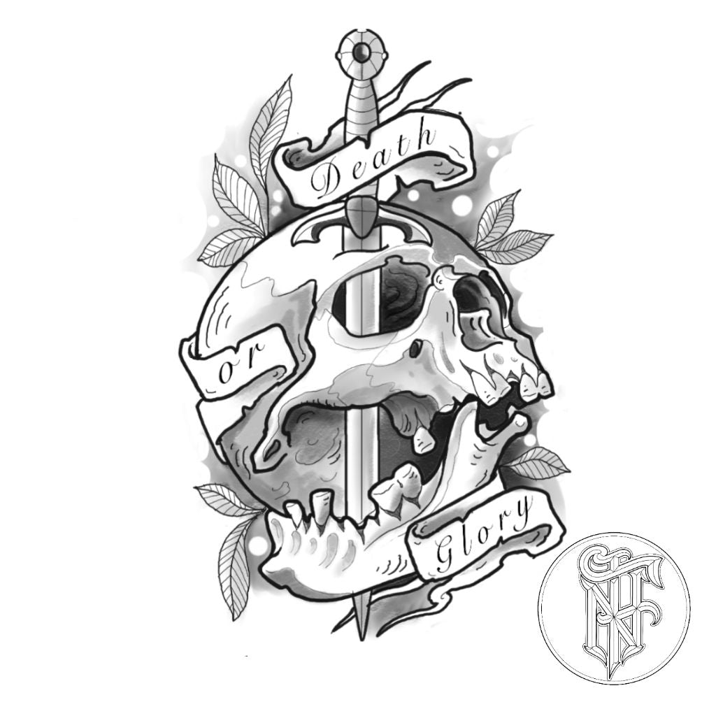 Tatuagem Art Nouveau Caveira Morte ou Glória