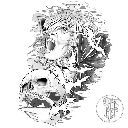 Tatuagem Black Work Vampira