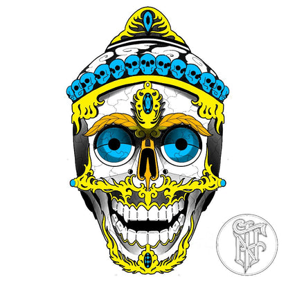 Tatuagem Oriental Caveira Tibetana