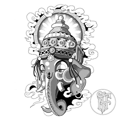 Tatuagem Black Work Ganesha