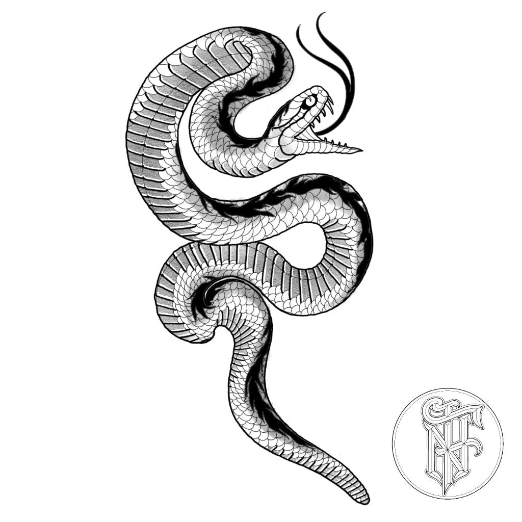 Tatuagem Black Work Serpente