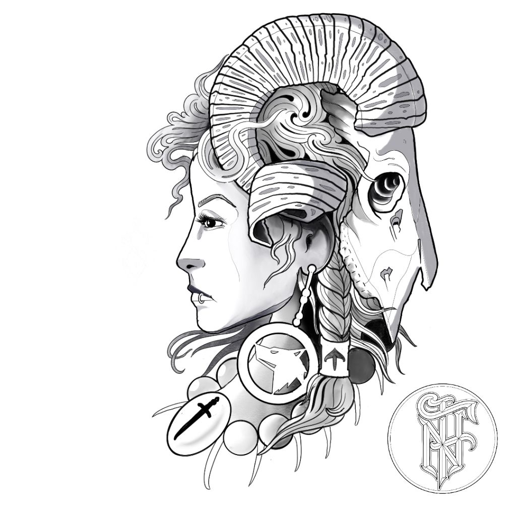 Tatuagem Black Work Valquíria