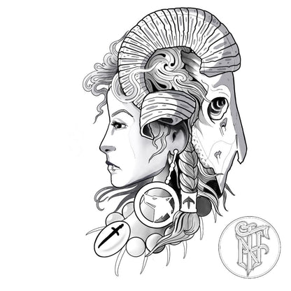 Tatuagem Black Work Valquíria