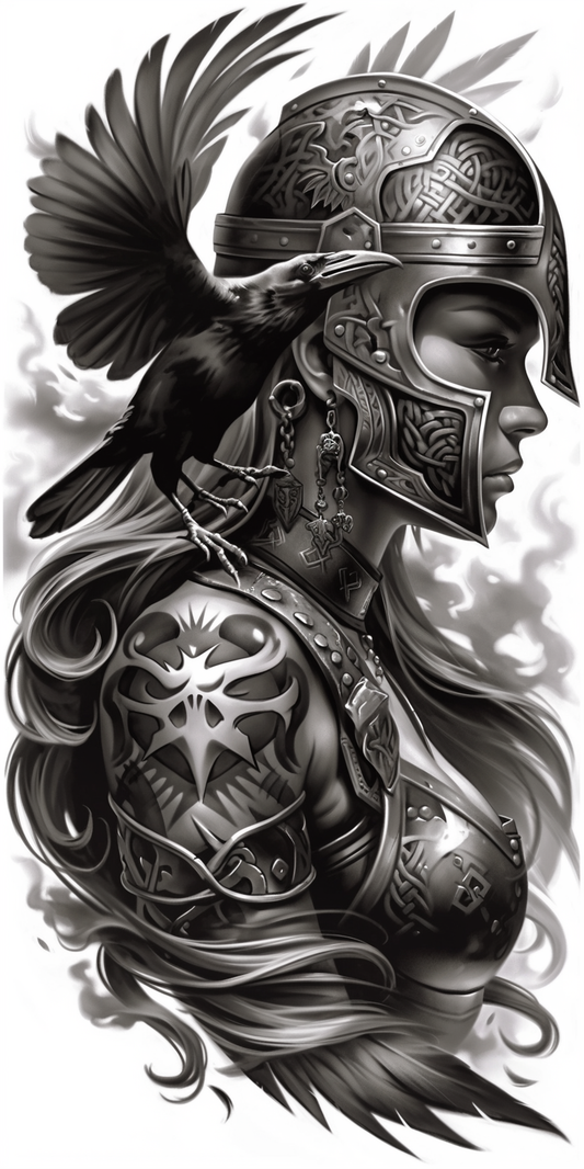 Tatuagem Realismo Black Work Valkiria #29
