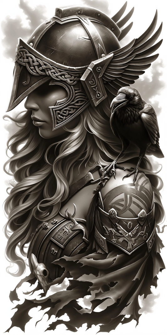 Tatuagem Realismo Black Work Valkiria #26
